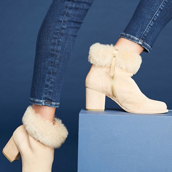 Anthropologie Shoes - Bill Blass Shearling Trimmed Booties